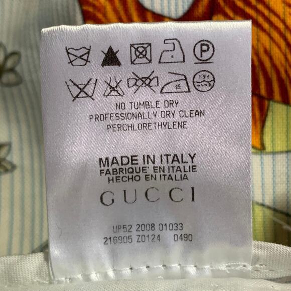 GUCCI Size 32 White Multi-Color Floral Cotton Straight Casual Pants - Picture 7 of 8